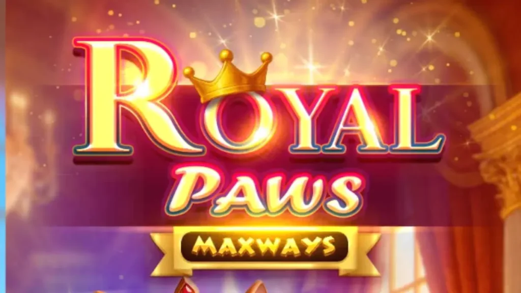 Interface do jogo de slot Royal Paws Maxways com tema de gatos reais