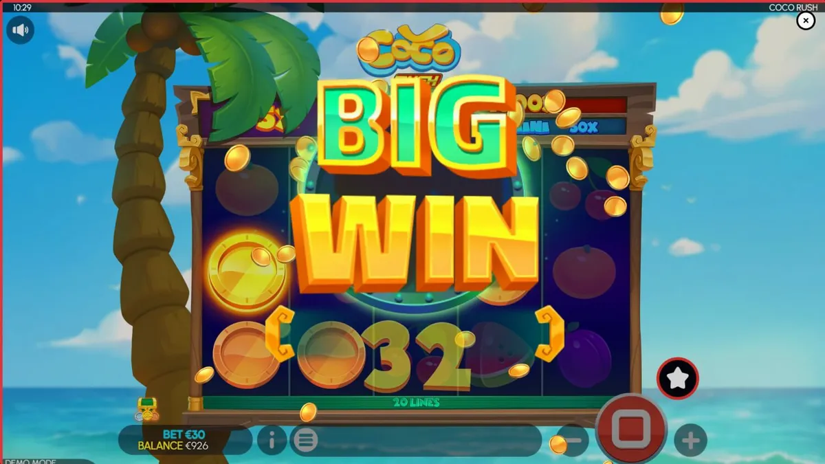 Cenário tropical e misterioso do slot Coco Rush com elementos de tesouro