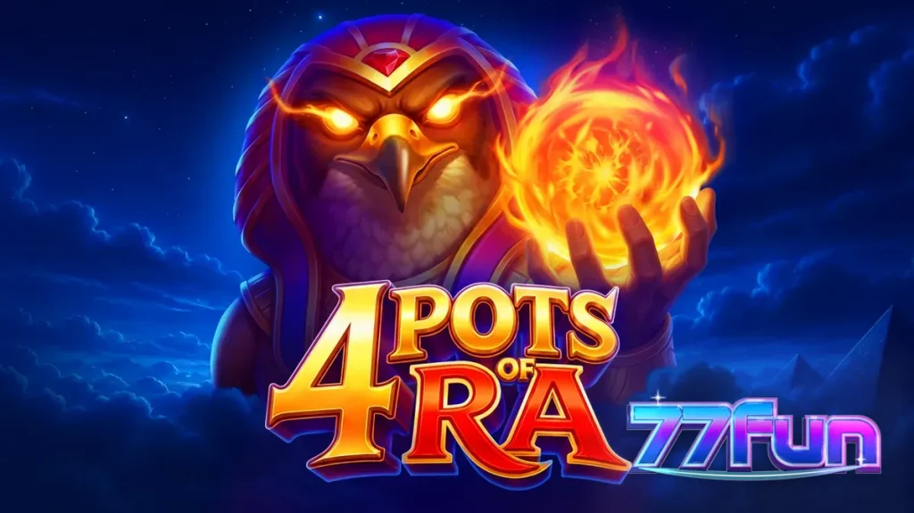 Interface do jogo de slot 4 Pots of Ra com tema egípcio